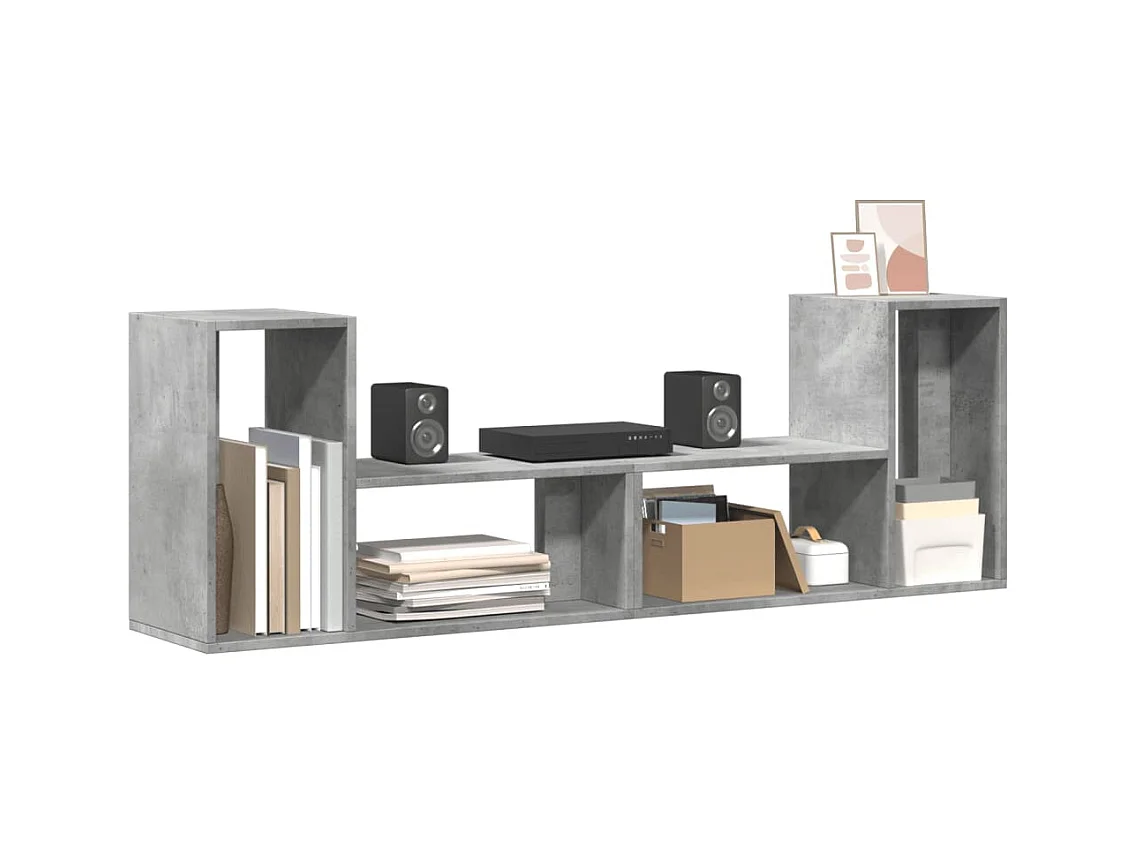Mueble de TV 2 piezas gris hormigón 75x30x50 cm madera de ingeniería