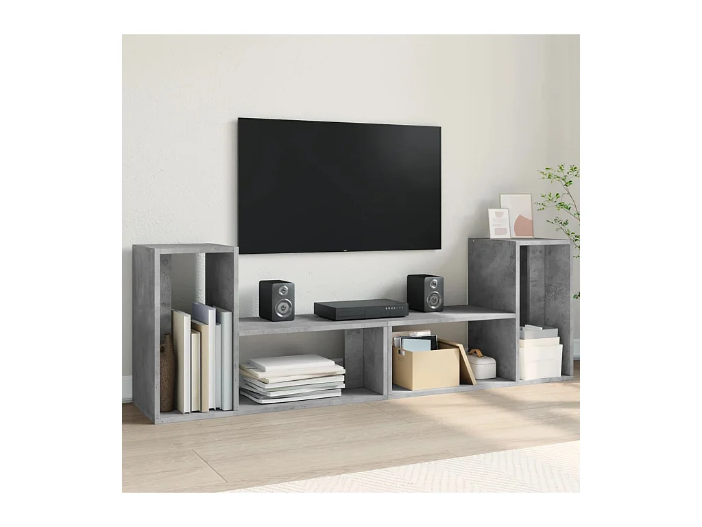 Meubles TV 2 pcs gris béton 75x30x50 cm bois d'ingénierie