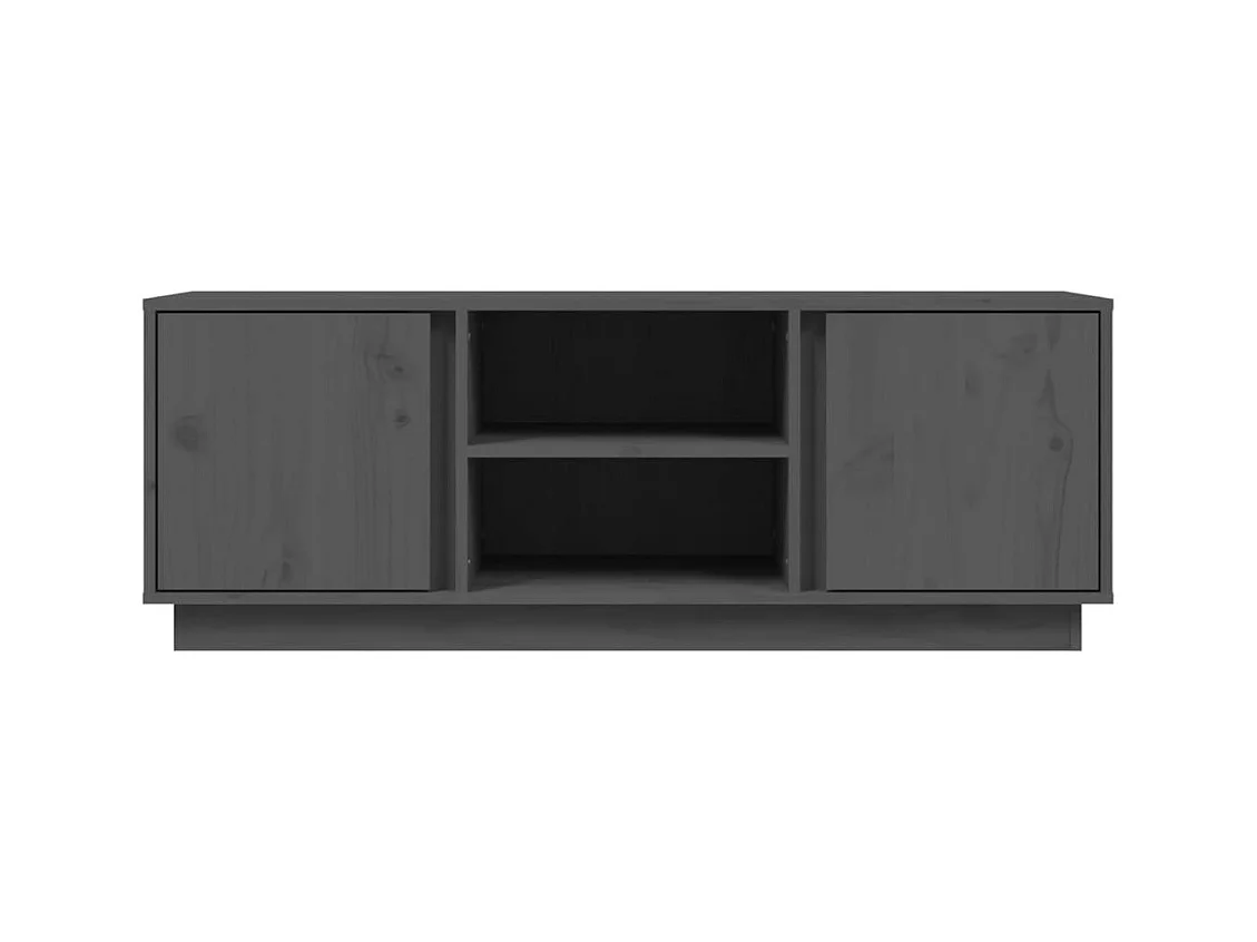 Mobile TV grigio 110x35x40,5 cm Legno massello di pino