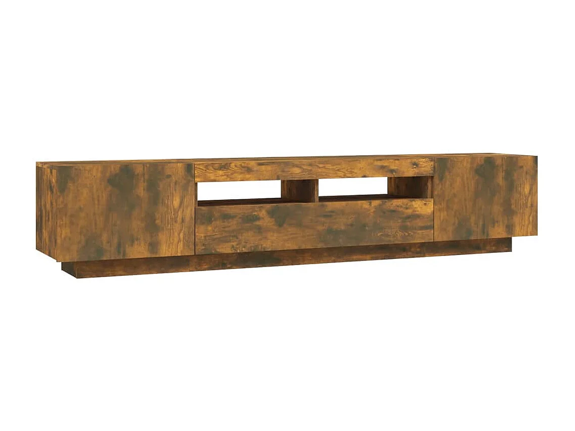 Ensemble de meubles TV avec lumières LED 2 pcs Chêne fumé