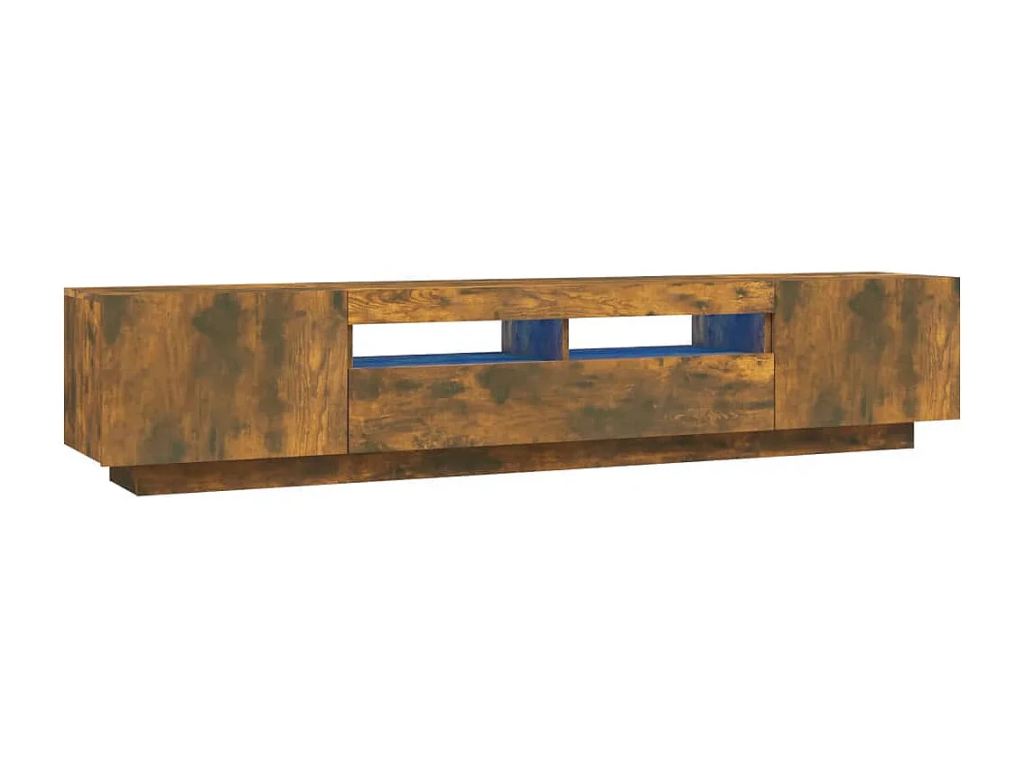 Ensemble de meubles TV avec lumières LED 2 pcs Chêne fumé