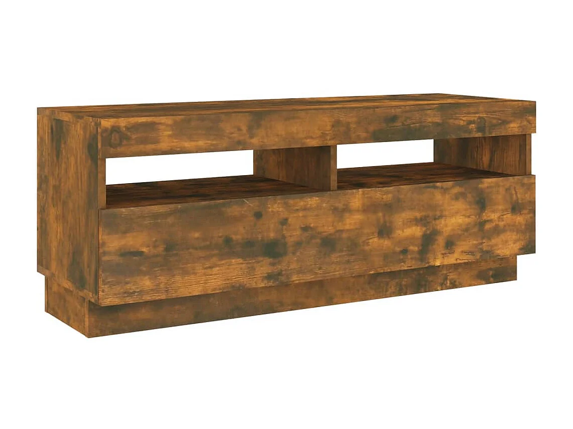 Ensemble de meubles TV avec lumières LED 2 pcs Chêne fumé