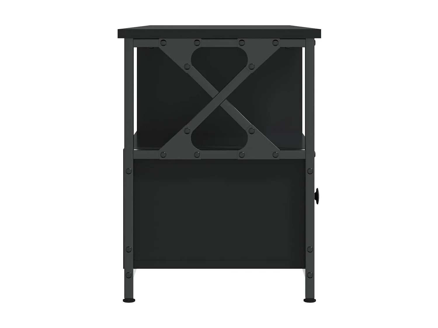 Meuble TV noir 102x33x45 cm bois d'ingénierie et fer