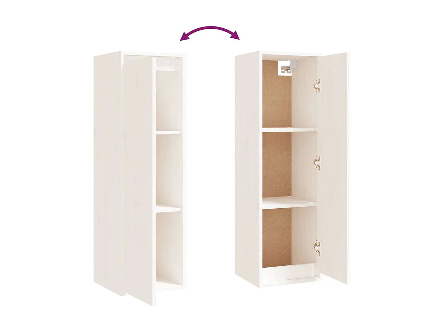 Meubles TV 3 pcs Blanc Bois massif de pin