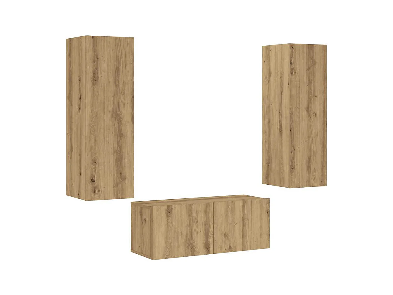 Meubles TV muraux 3 pcs chêne artisanal bois d'ingénierie