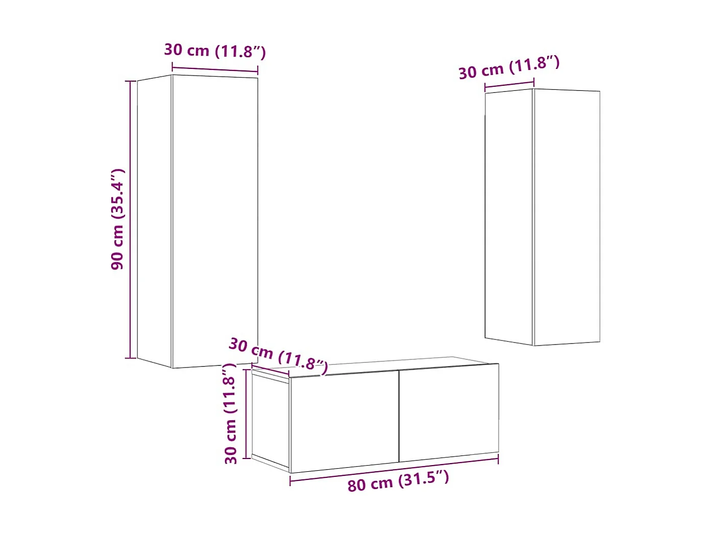 Meubles TV muraux 3 pcs chêne artisanal bois d'ingénierie