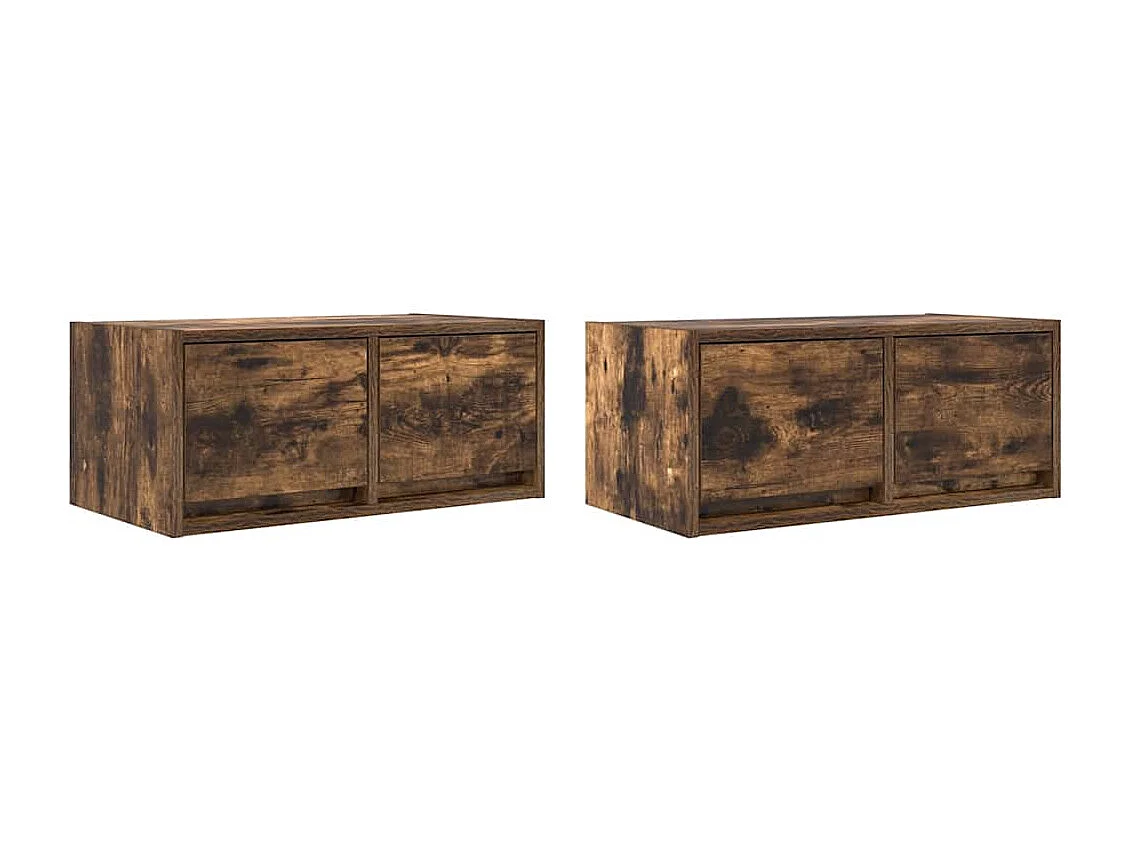 Meubles TV 2 pcs chêne fumé 60x31x25,5 cm bois d'ingénierie