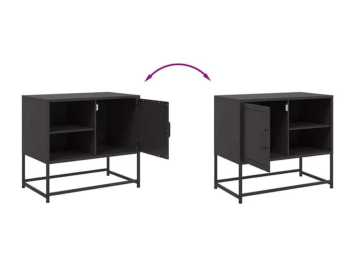 Zwarte tv-kast 68x39x60,5 cm staal