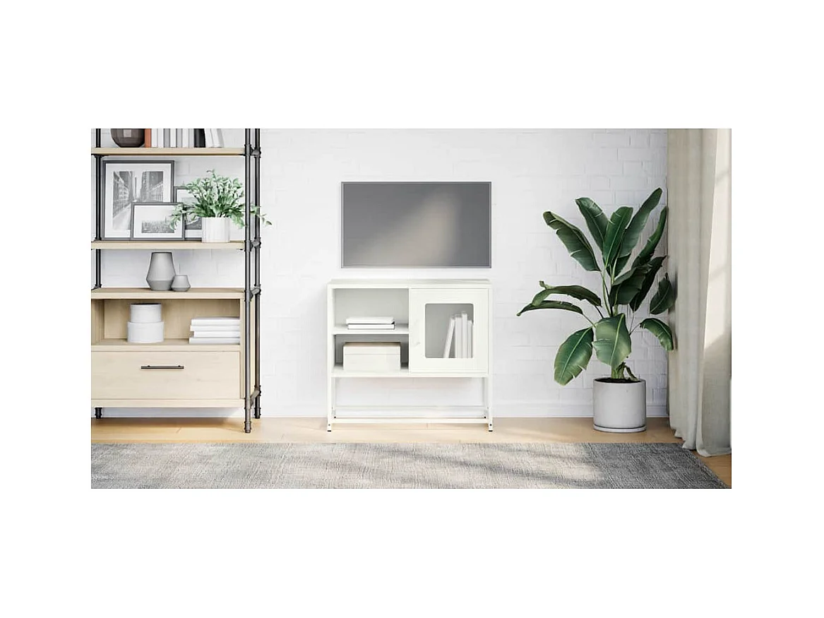 Witte tv-kast 68x39x60,5 cm staal