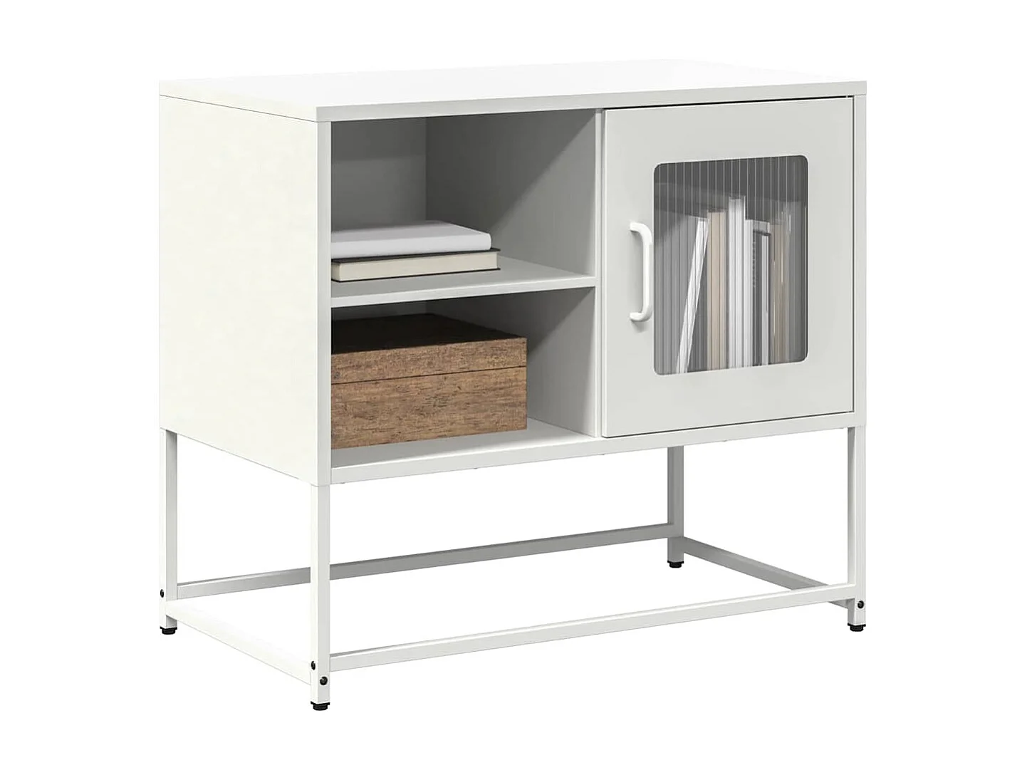 Meuble TV blanc 68x39x60,5 cm acier