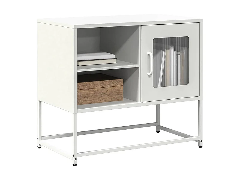 Mueble de TV blanco 68x39x60,5 cm acero