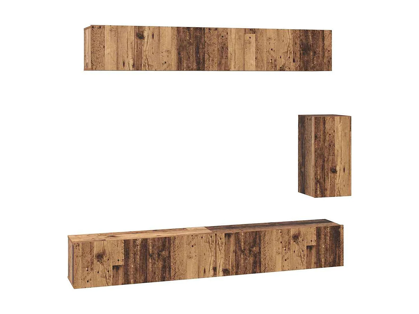 Ensemble meuble TV 6 pcs Bois ancien Standard Moyen