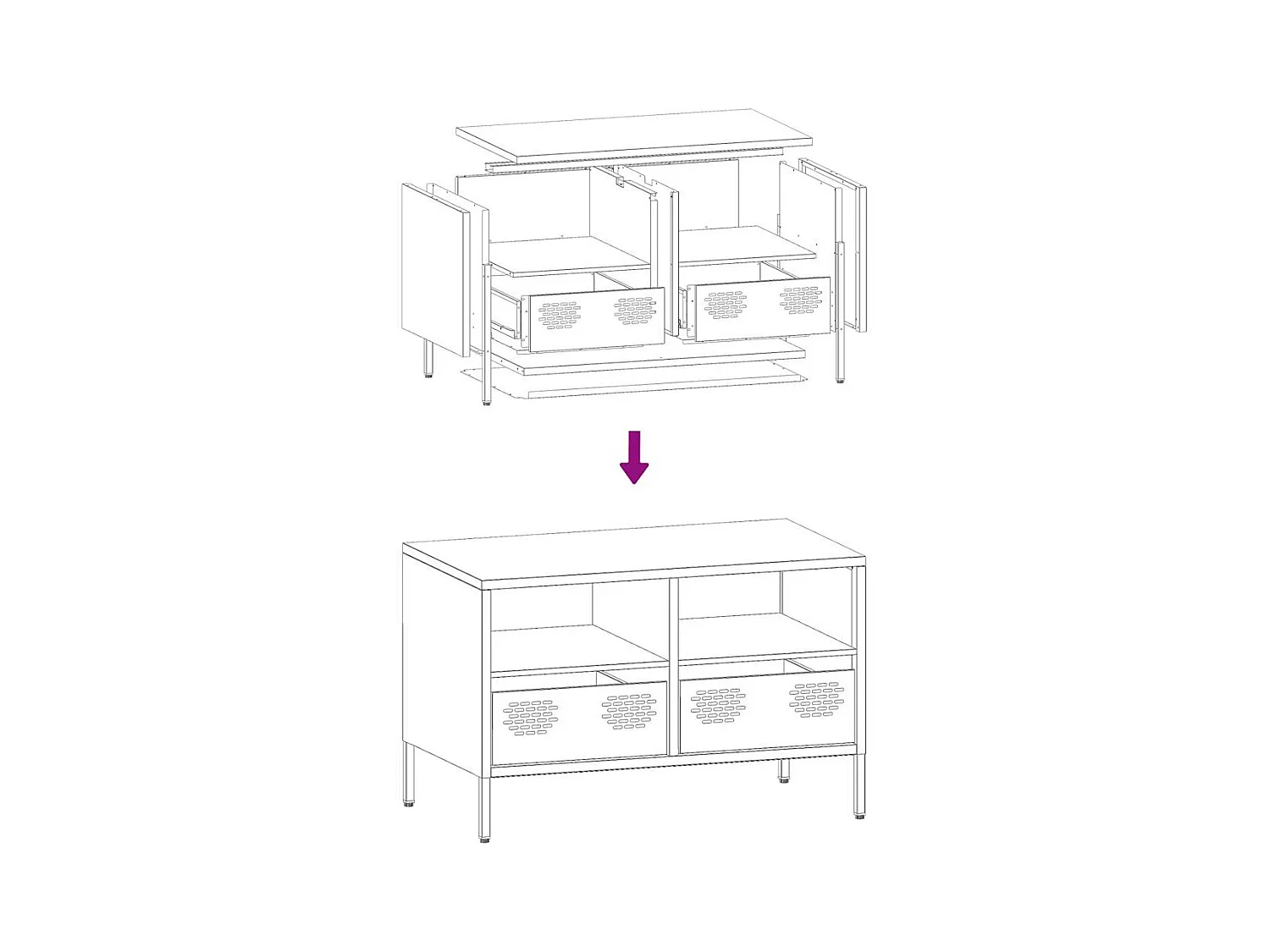Mueble de TV amarillo mostaza 68x39x43,5 cm acero laminado en frío