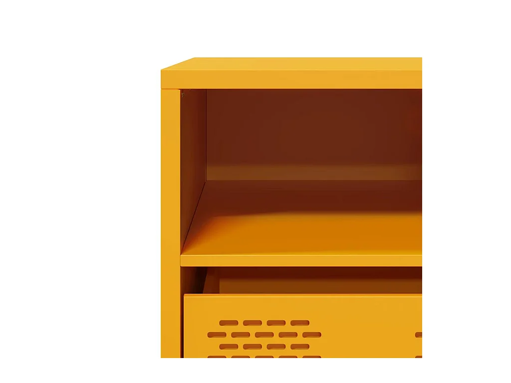 Mueble de TV amarillo mostaza 68x39x43,5 cm acero laminado en frío