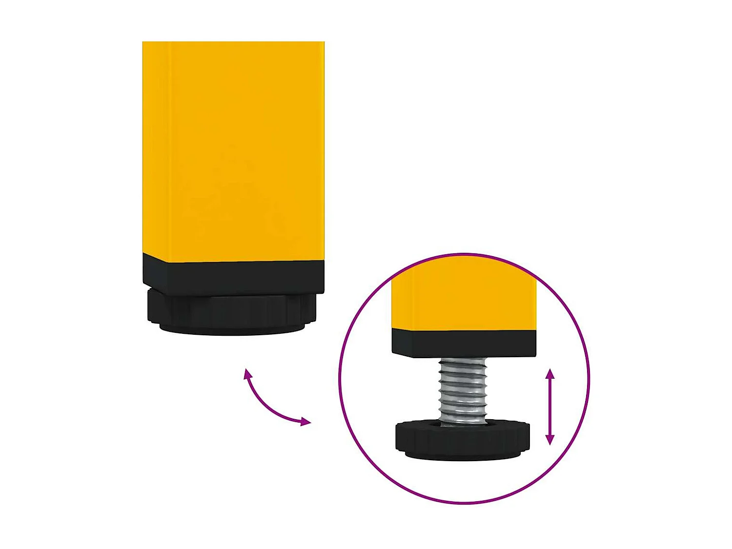 Meuble TV jaune moutarde 68x39x43,5 cm acier laminé à froid