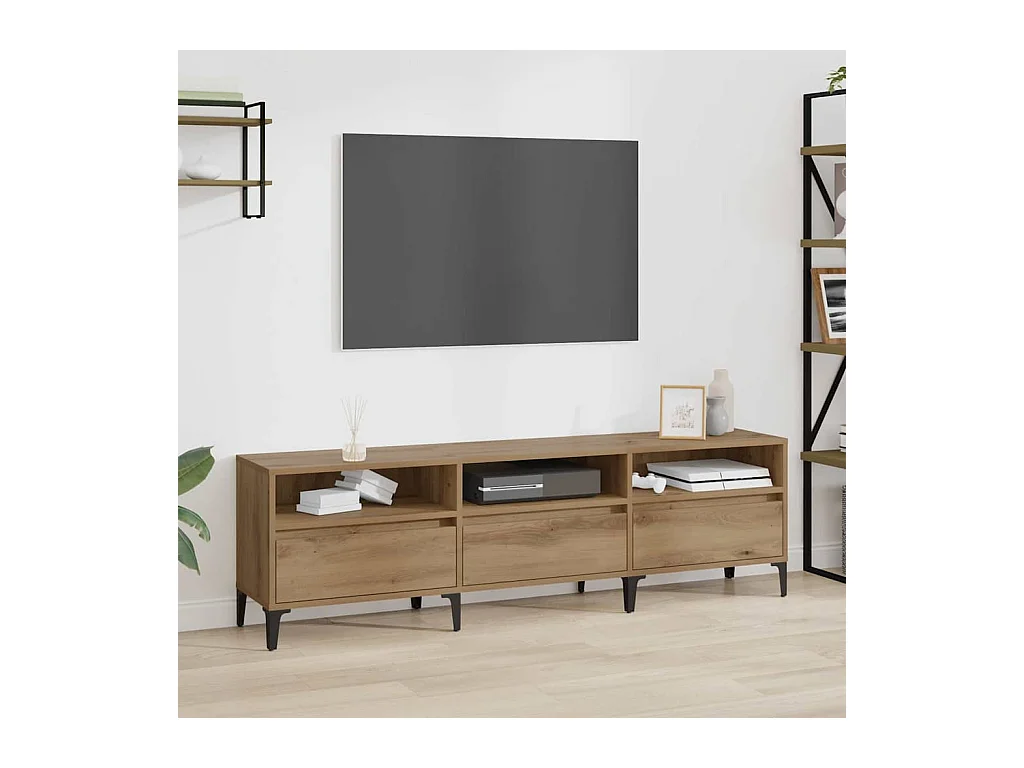Meuble TV chêne artisanal 150 x 30 x 44.5 cm Bois d'ingénierie