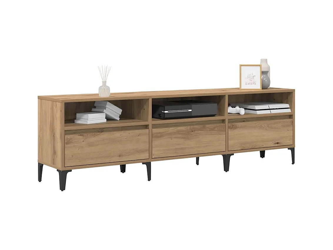 Meuble TV chêne artisanal 150 x 30 x 44.5 cm Bois d'ingénierie