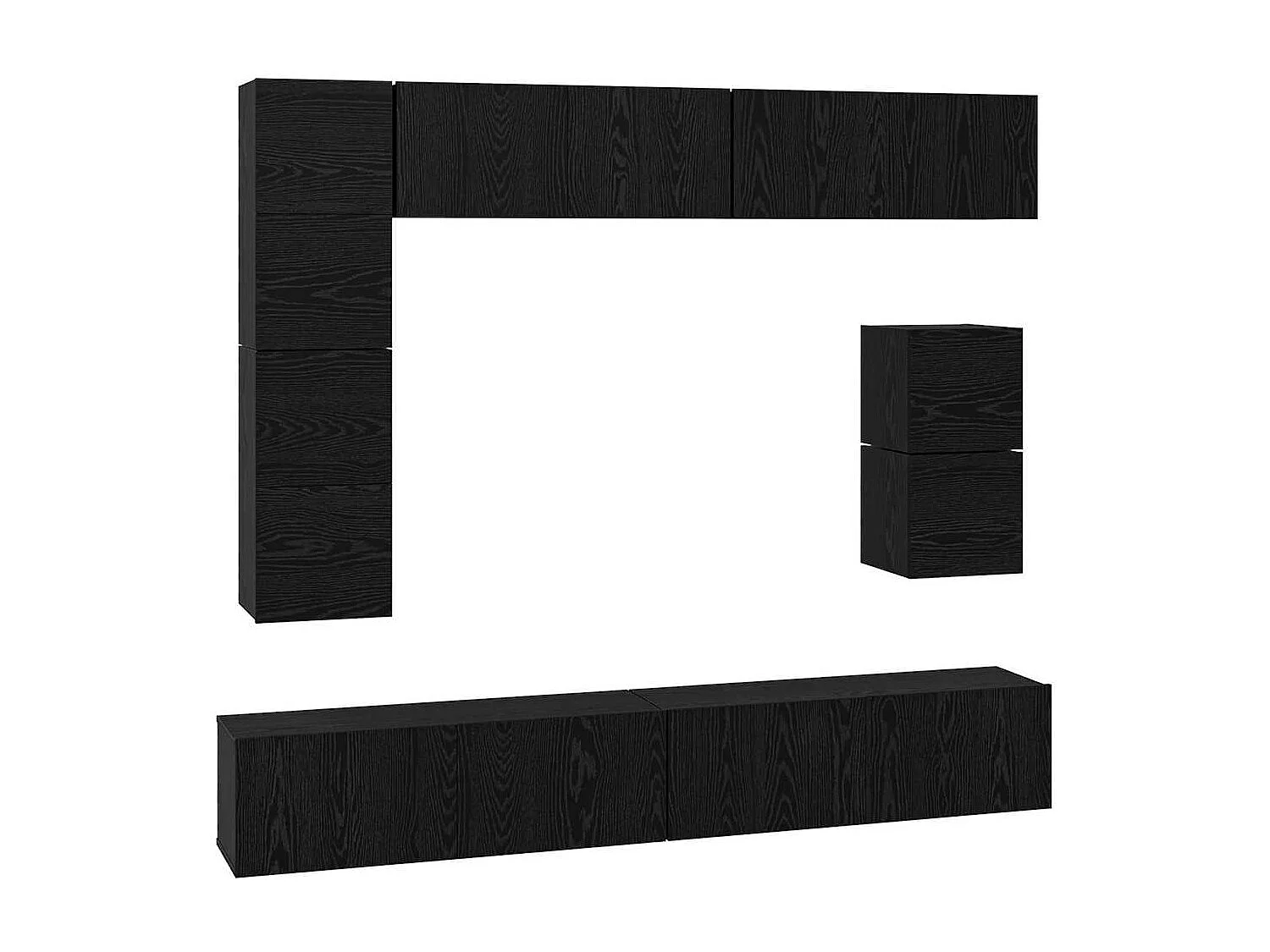 Ensemble meuble TV 8 pcs Chêne noir Bois d'ingénierie