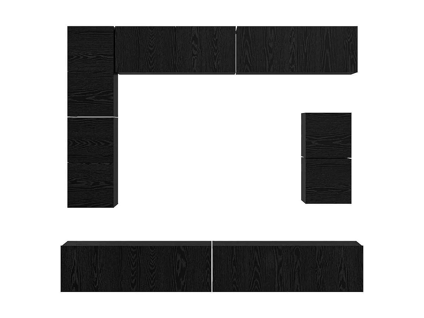 Ensemble meuble TV 8 pcs Chêne noir Bois d'ingénierie