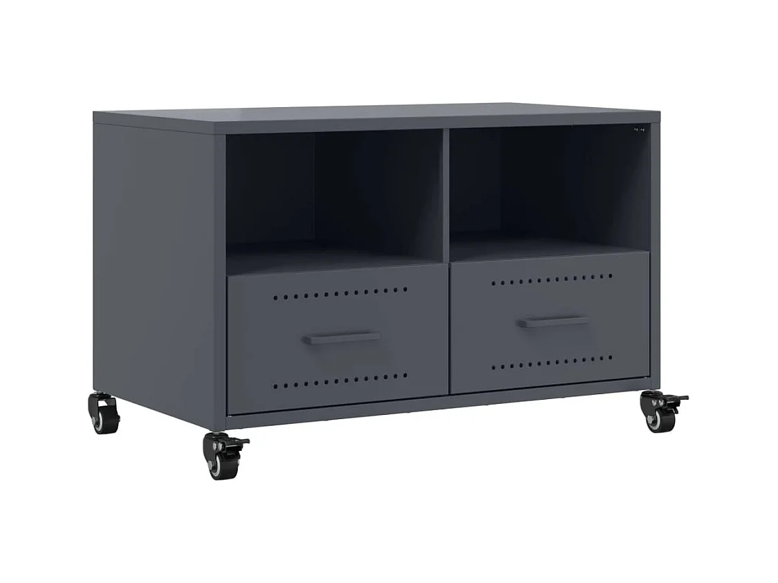 Meuble TV anthracite 68x39x43,5 cm acier
