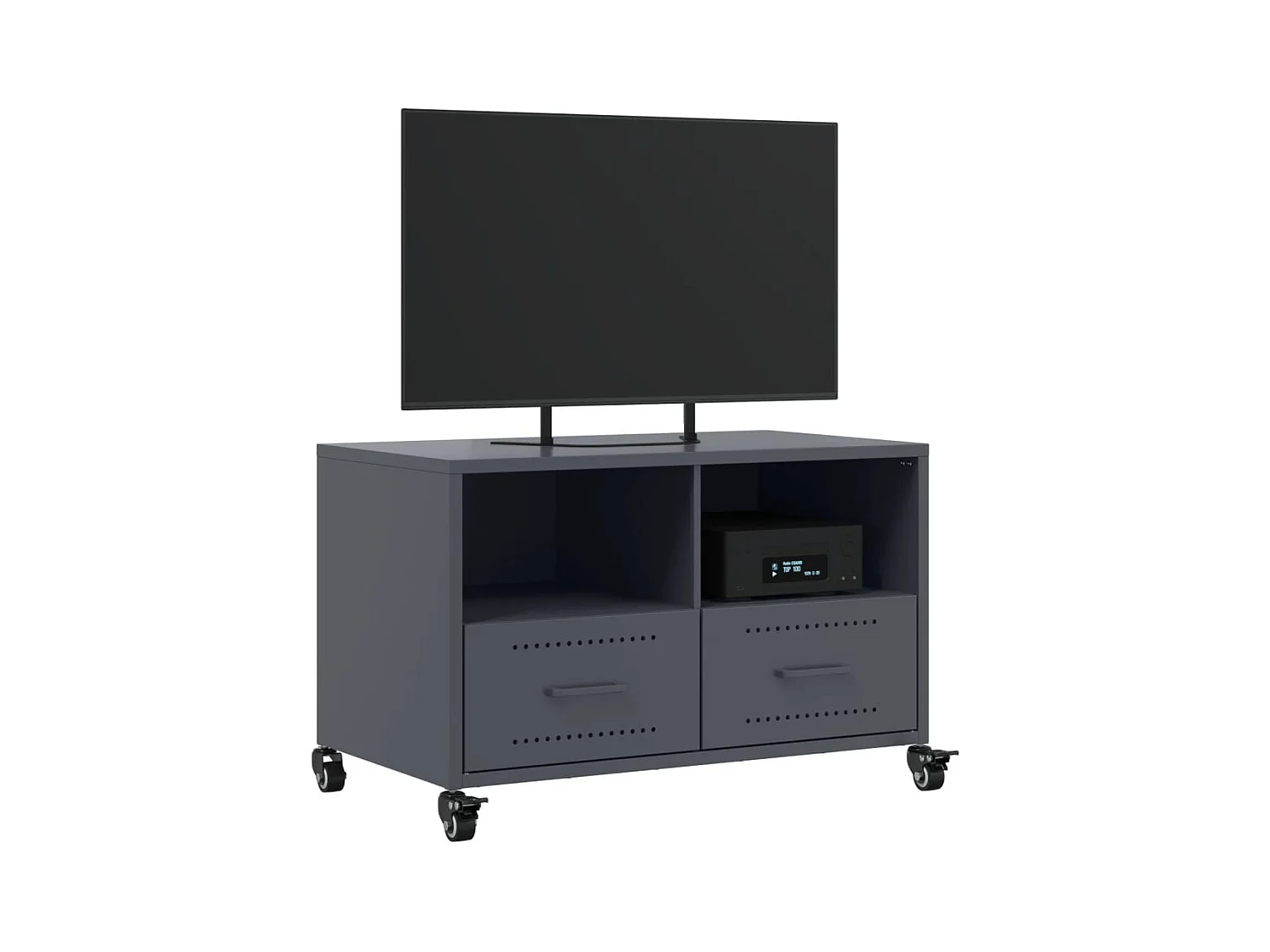 Meuble TV anthracite 68x39x43,5 cm acier
