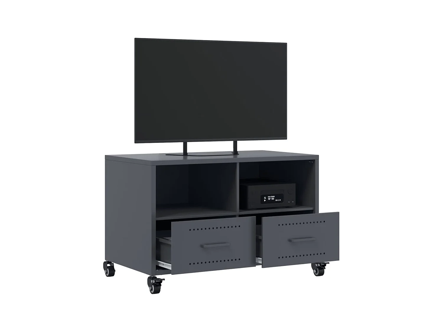Meuble TV anthracite 68x39x43,5 cm acier