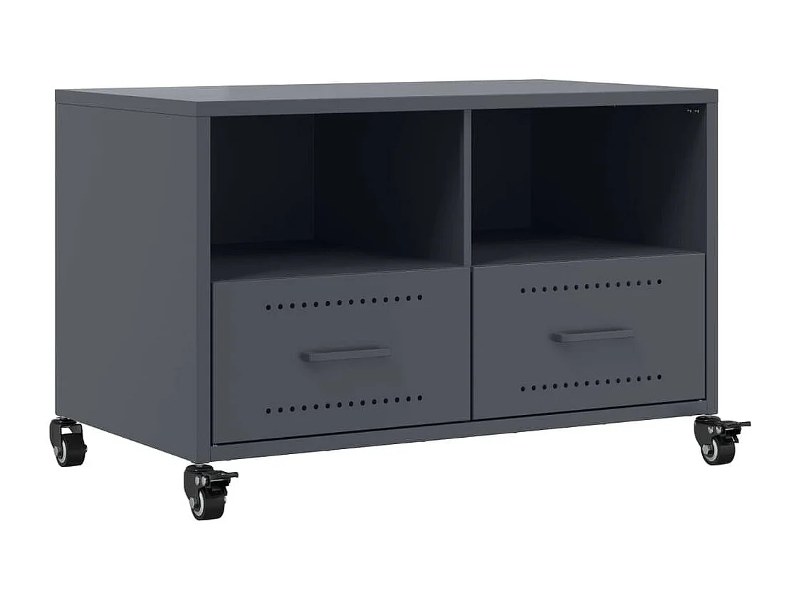 Meuble TV anthracite 68x39x43,5 cm acier