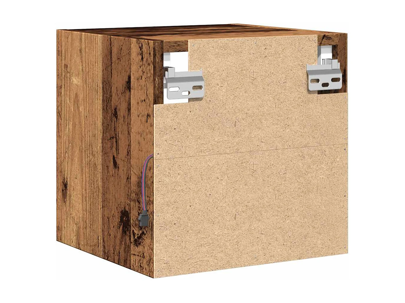 Mobile porta TV a parete con luci LED, legno vecchio, 30x28,5x30 cm