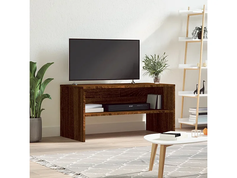 Meuble TV chêne marron 80x40x40 cm bois d'ingénierie