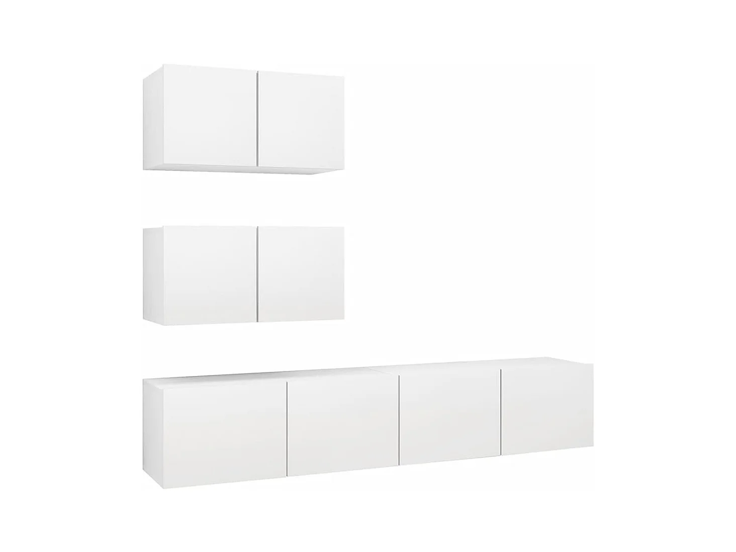Ensemble de meubles TV 4 pcs Blanc Bois d'ingénierie