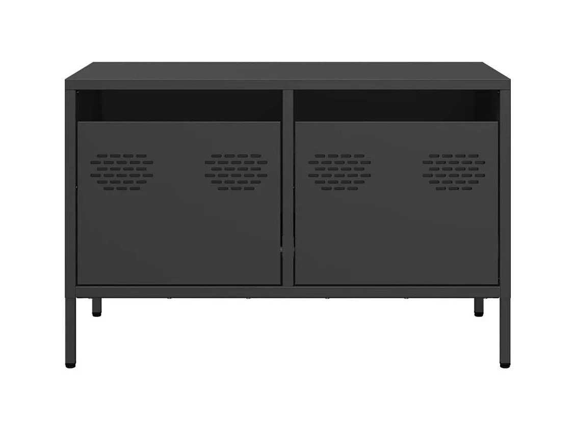 Meuble TV noir 68x39x43,5 cm acier laminé à froid