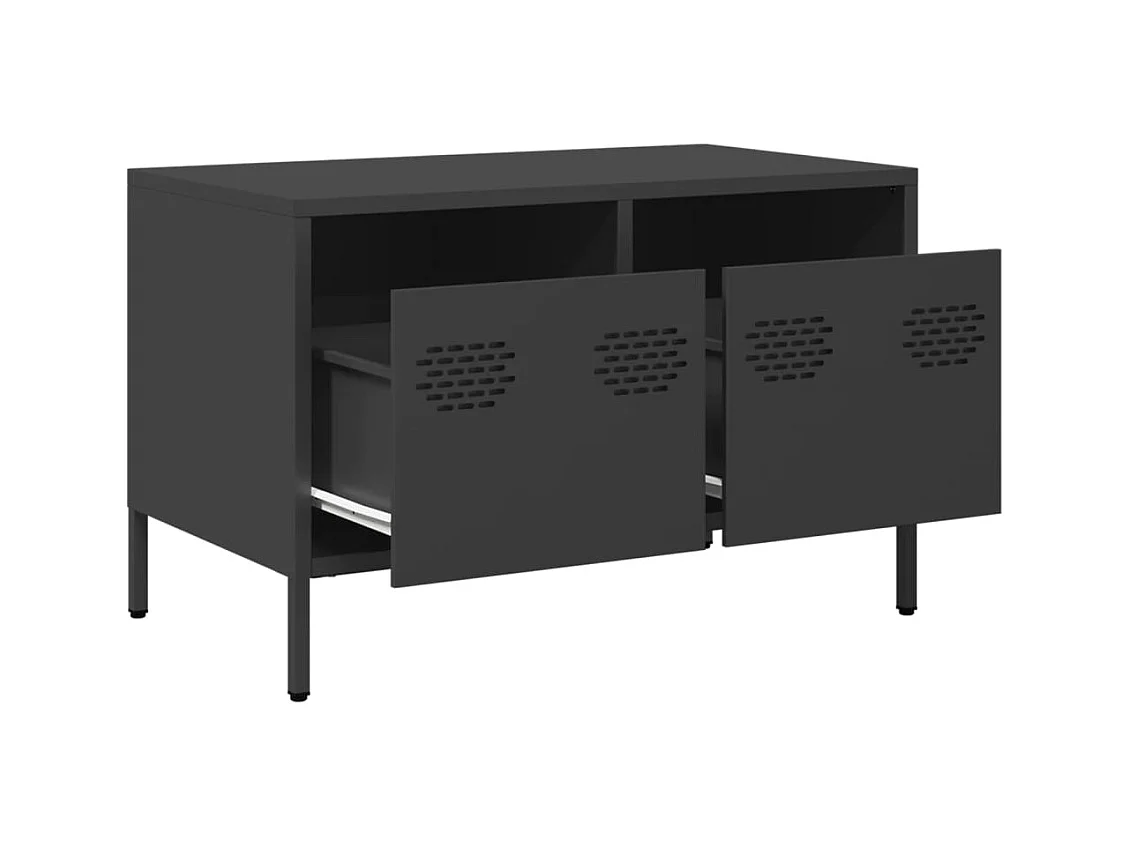 Meuble TV noir 68x39x43,5 cm acier laminé à froid