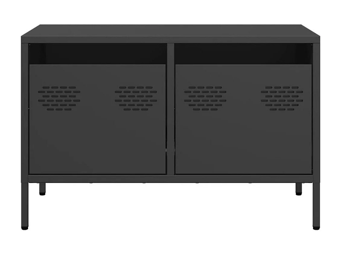Meuble TV noir 68x39x43,5 cm acier laminé à froid