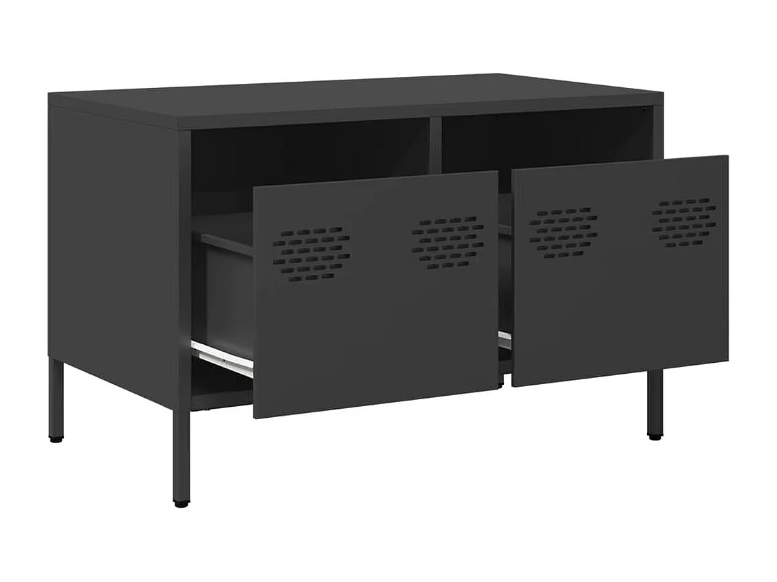 Meuble TV noir 68x39x43,5 cm acier laminé à froid