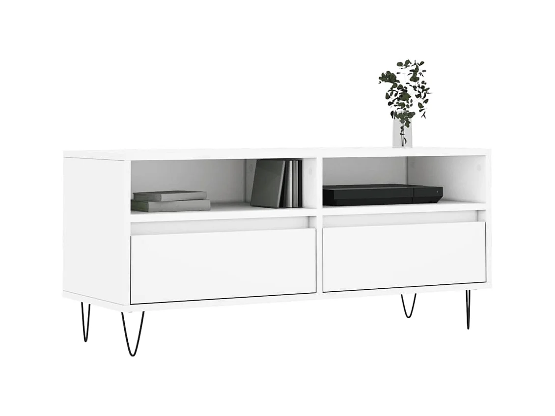 Weißer TV-Schrank 100x34,5x44,5 cm Holzwerkstoff