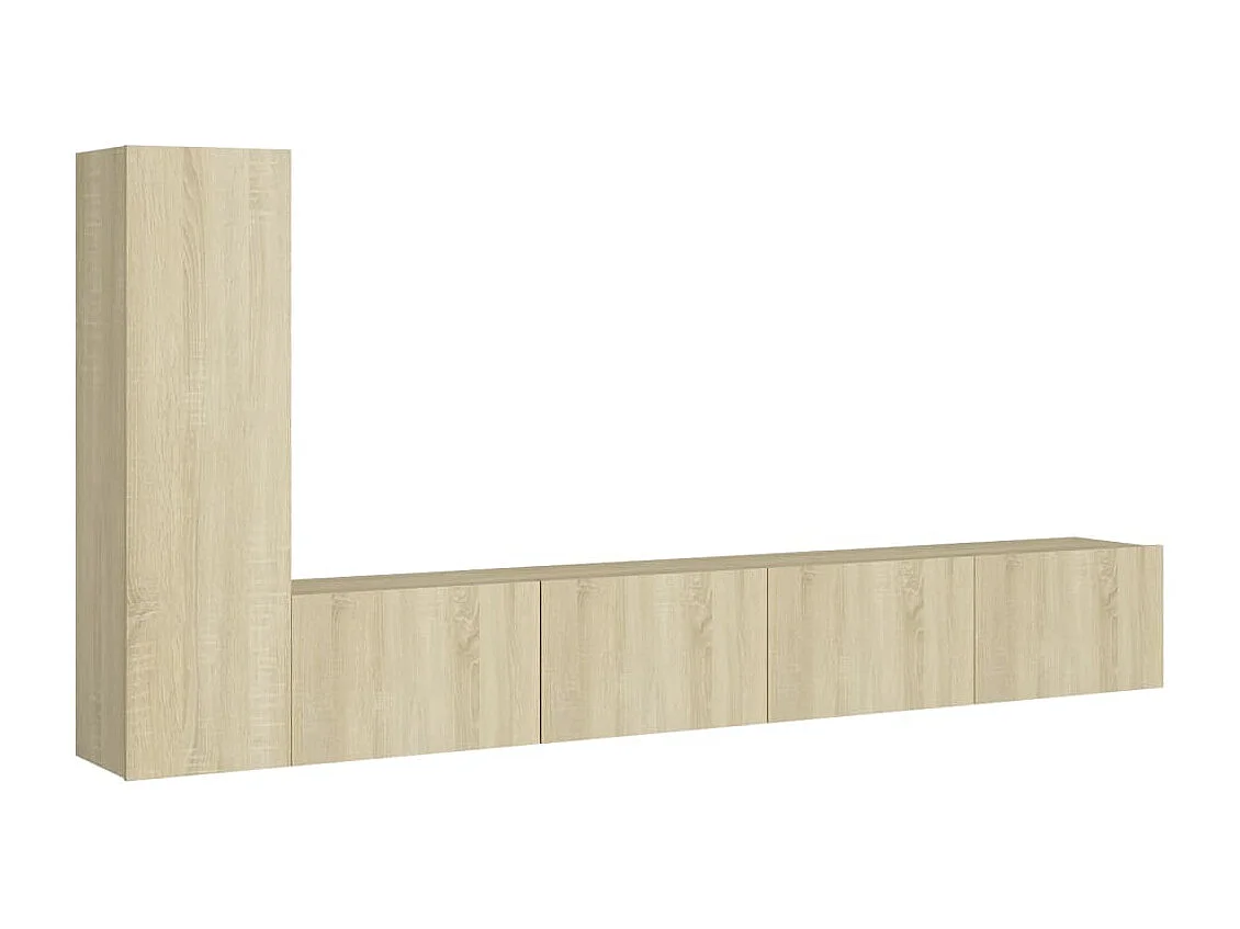 Conjunto de soporte para TV de 3 piezas de madera de ingeniería de roble Sonoma