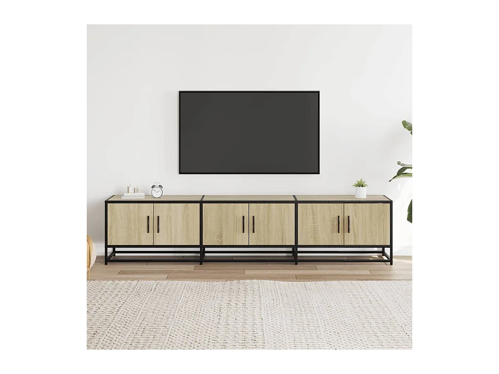 Meuble TV chêne sonoma 180x35x41 cm bois d'ingénierie