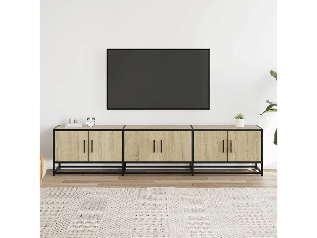 Meuble TV chêne sonoma 180x35x41 cm bois d'ingénierie
