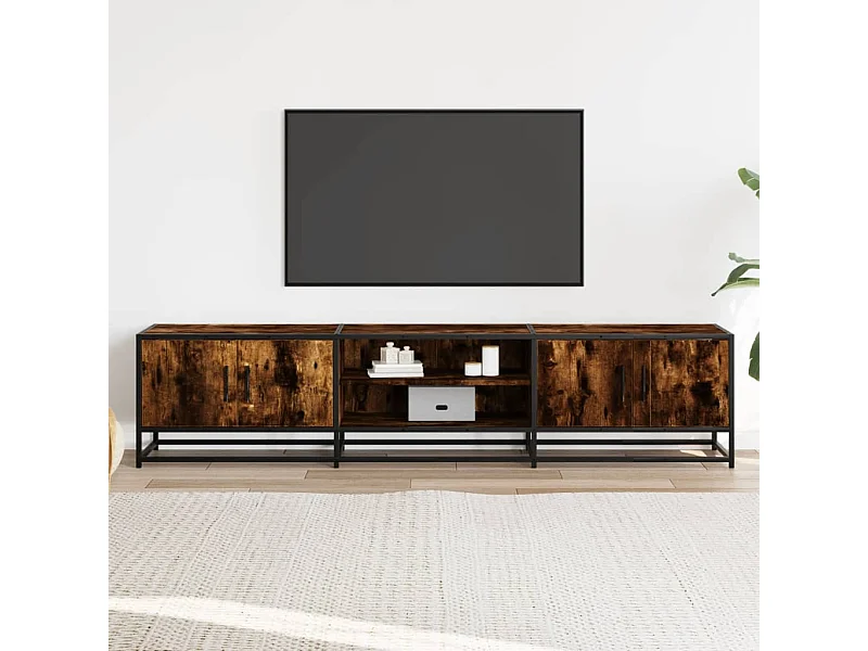 Mobile TV in rovere affumicato 180x35x41 cm in legno ingegnerizzato