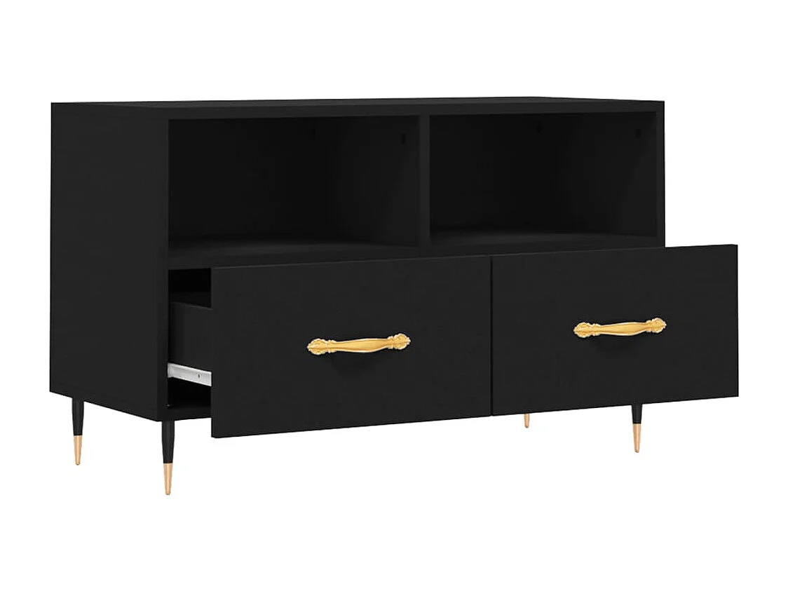 Mueble de TV negro 80x36x50 cm Madera de ingeniería