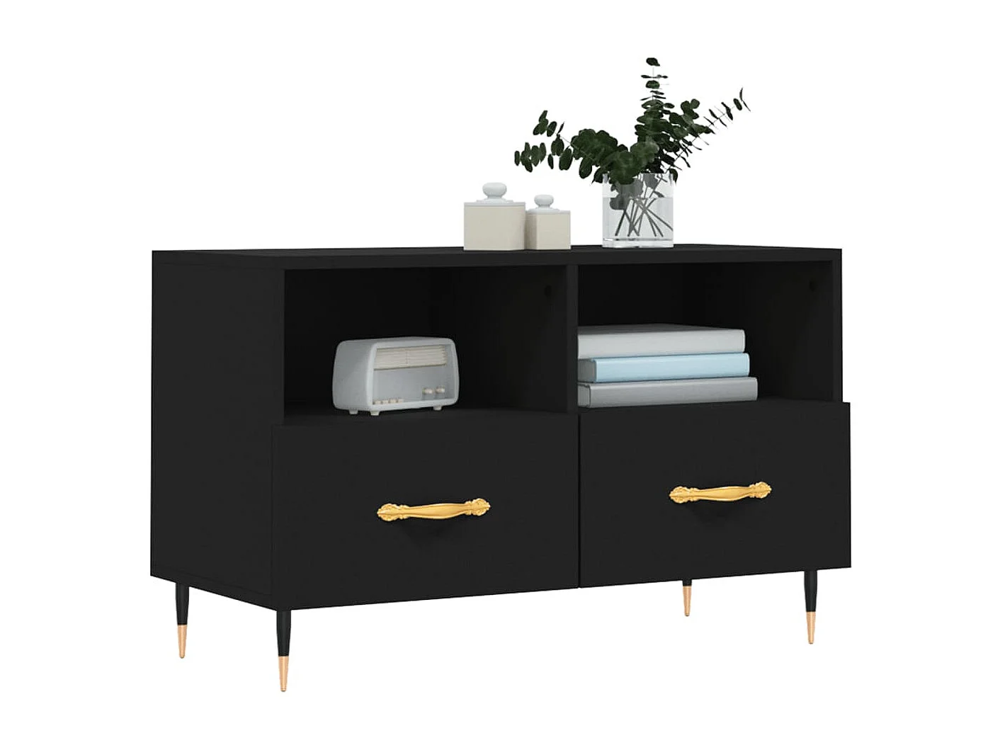 Mobile TV nero 80x36x50 cm Legno ingegnerizzato