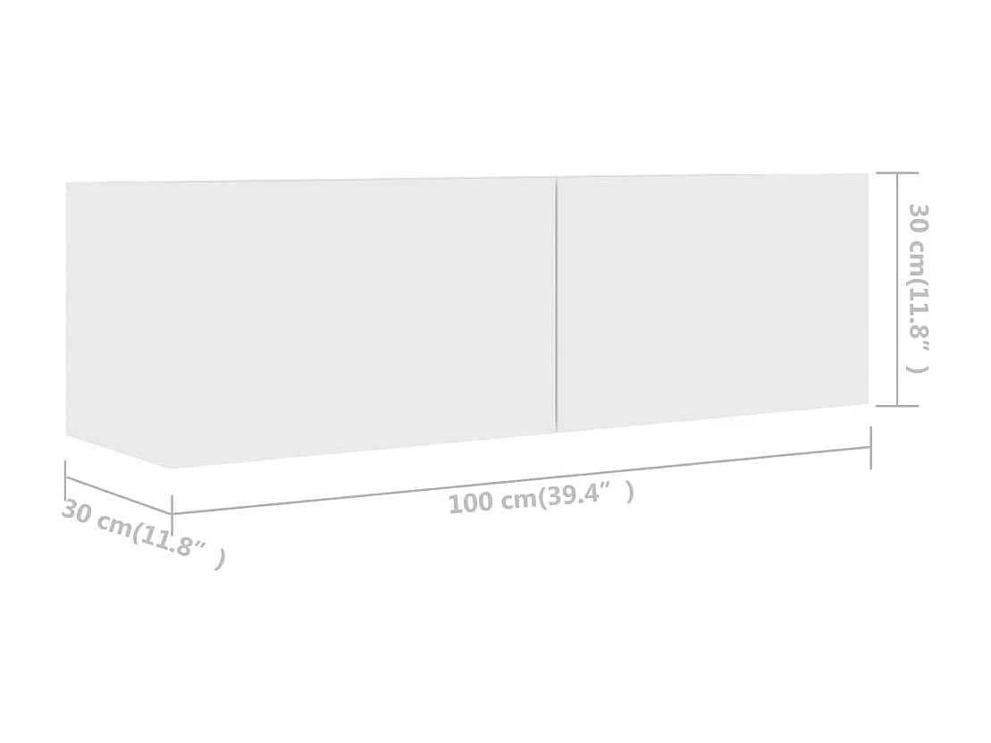 TV-kast 4 stuks Wit 100x30x30 cm Bewerkt hout