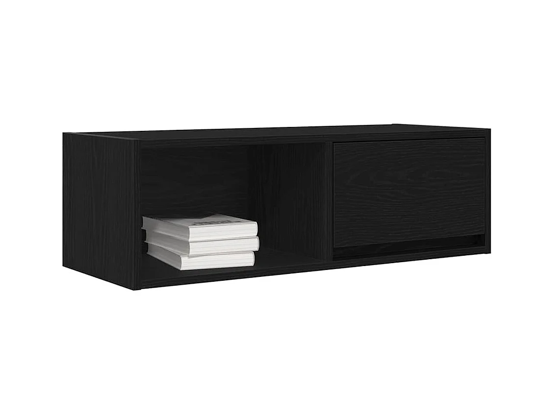 Meuble TV 2 pcs chêne noir 80x31x25,5 cm bois d'ingénierie
