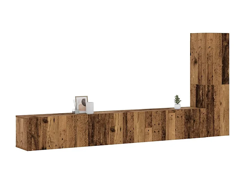 Meubles TV muraux 3 pcs vieux bois bois d'ingénierie