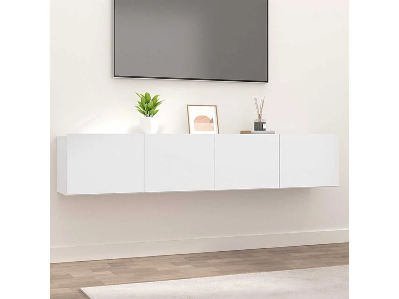 Meubles TV 2 pcs blanc 80x30x30 cm bois d'ingénierie