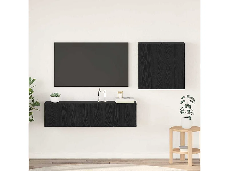Ensemble meuble TV 4 pcs Chêne noir 120 x 30 x 30 cm