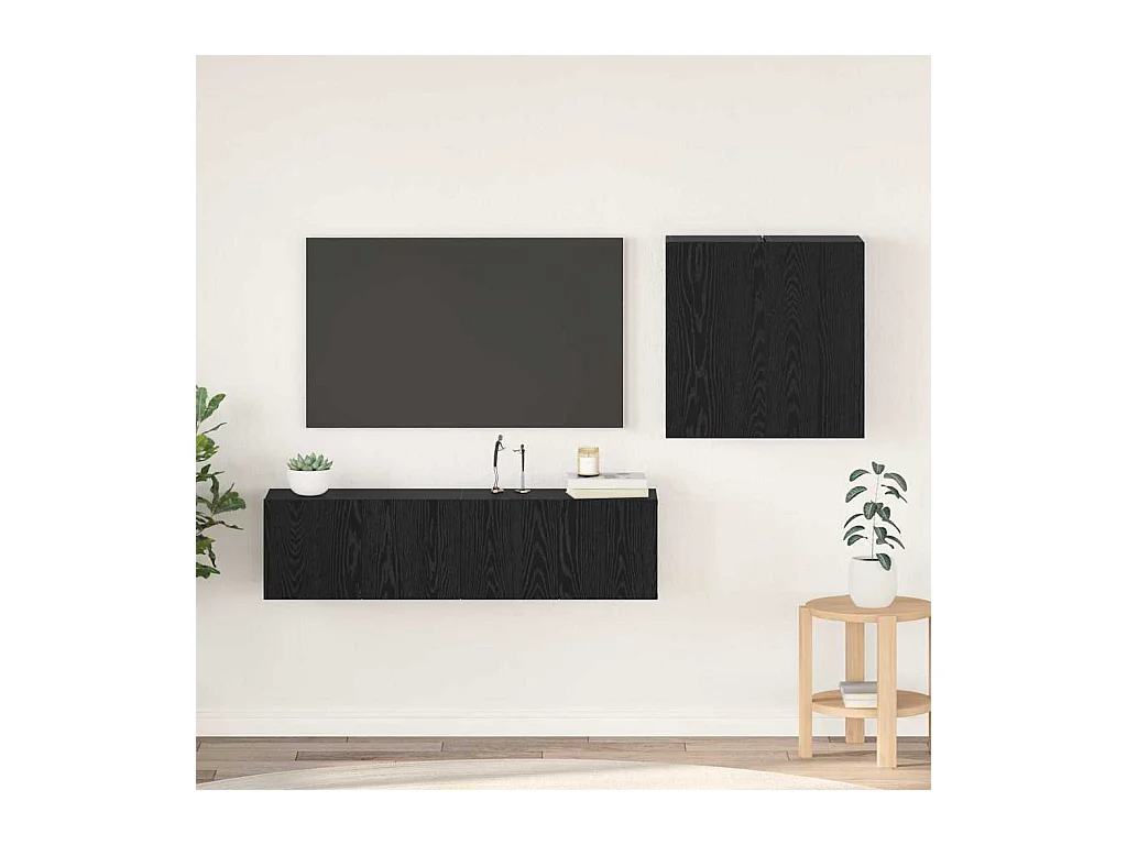 Ensemble meuble TV 4 pcs Chêne noir 120 x 30 x 30 cm