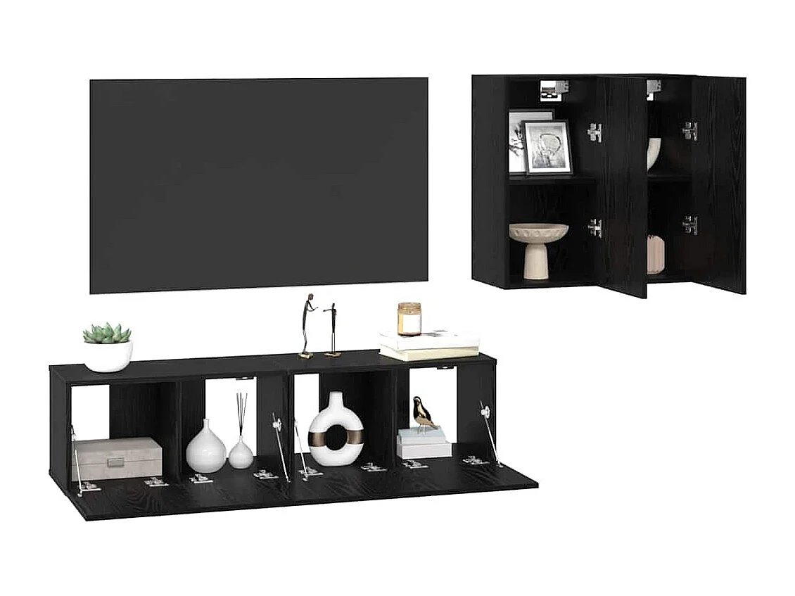 Ensemble meuble TV 4 pcs Chêne noir 120 x 30 x 30 cm