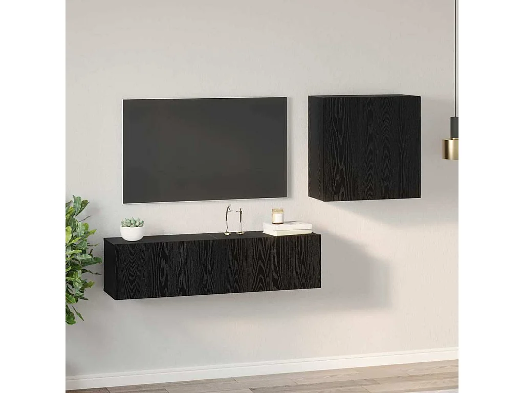Ensemble meuble TV 4 pcs Chêne noir 120 x 30 x 30 cm
