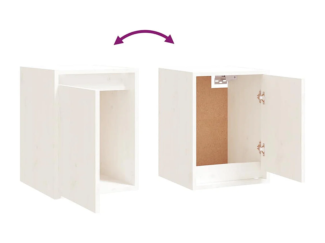 Meubles TV 6 pcs Blanc Bois massif de pin